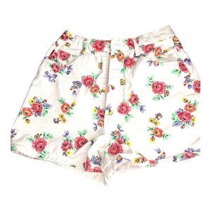 Vintage BONGO Floral High-Waisted Denim Shorts Size 9 USA Made